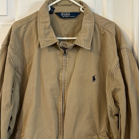 Men’s Polo Ralph Lauren Bi-Swing Windbreaker Jacket Khaki Zip Up Size XXL - Picture 3 of 9